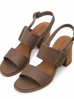 Taupe Block Heel Sandals
